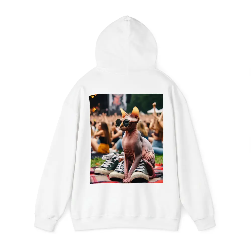 Sphynx Cat Sunglasses Concert Festival Crowd – Hoodies