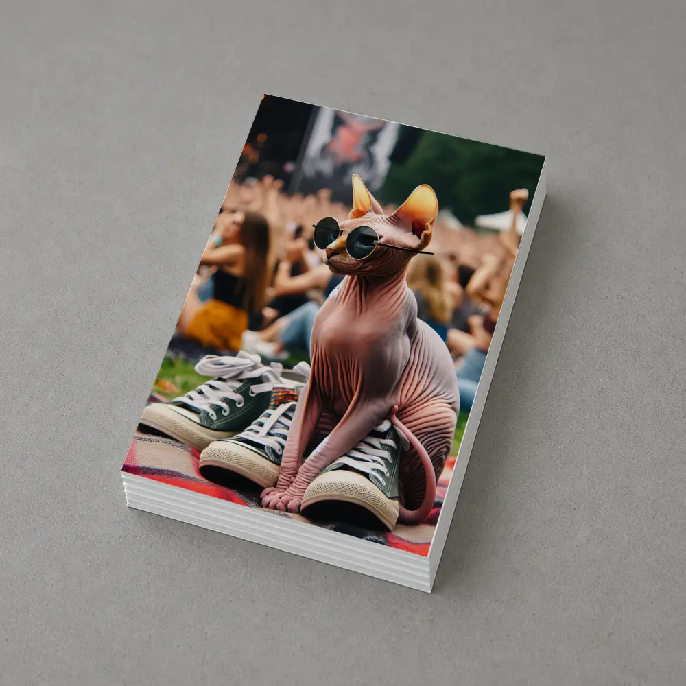 Sphynx Cat Sunglasses Concert Festival Crowd – Postcards