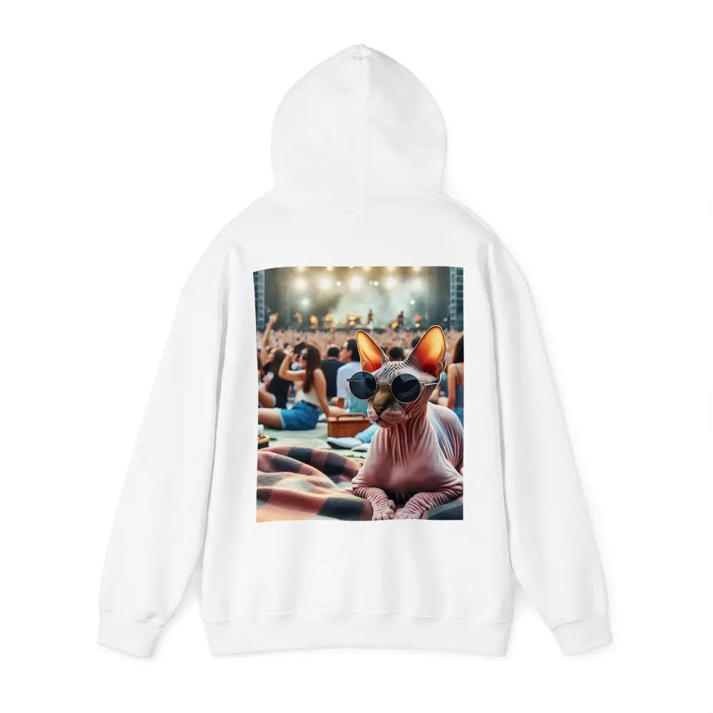 Sphynx Cat Sunglasses Music Festival Crowd – Hoodies
