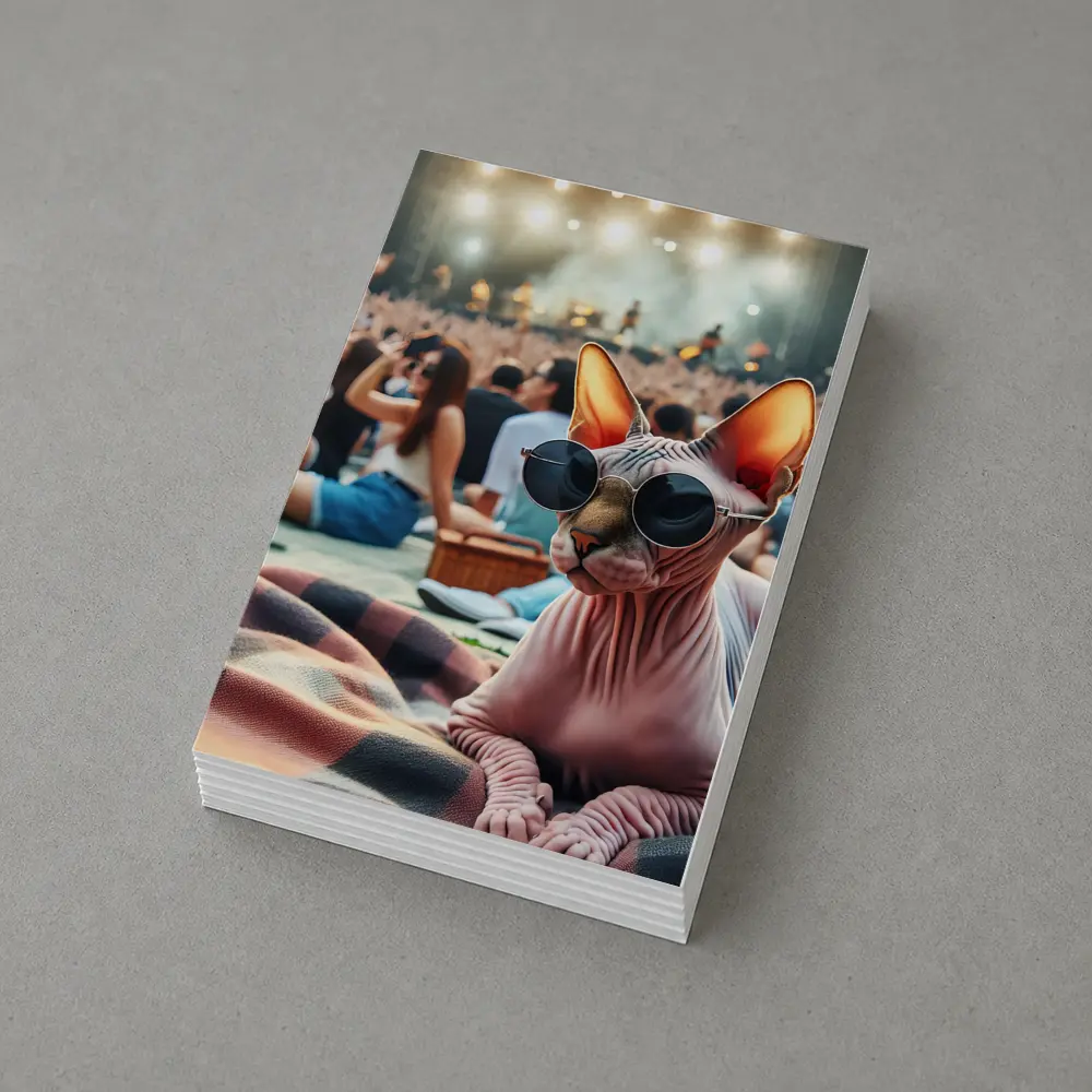 Sphynx Cat Sunglasses Music Festival Crowd – Postcards