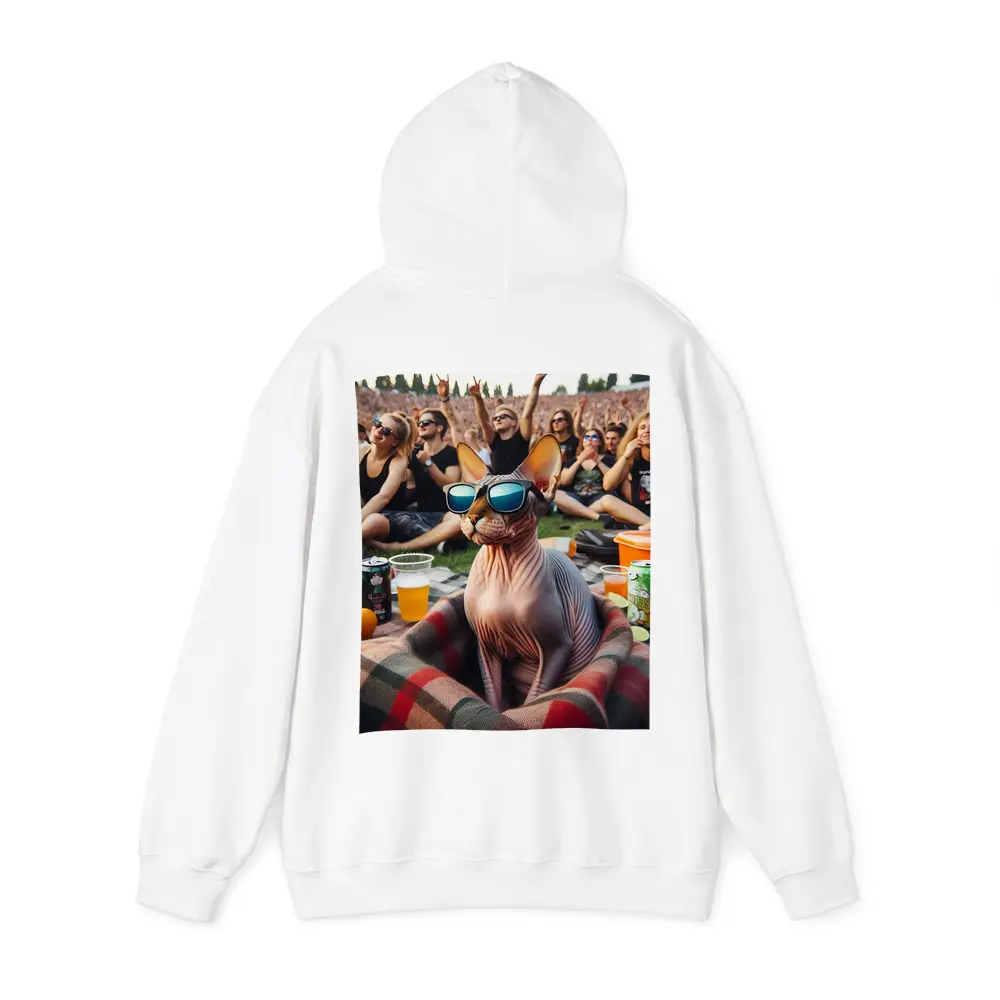 Sphynx Cat Sunglasses Music Festival Crowd – Hoodies