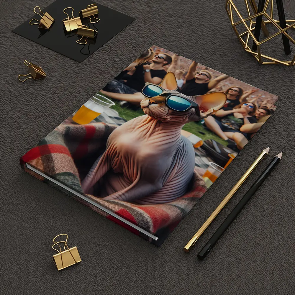 Sphynx Cat Sunglasses Music Festival Crowd – Notebooks