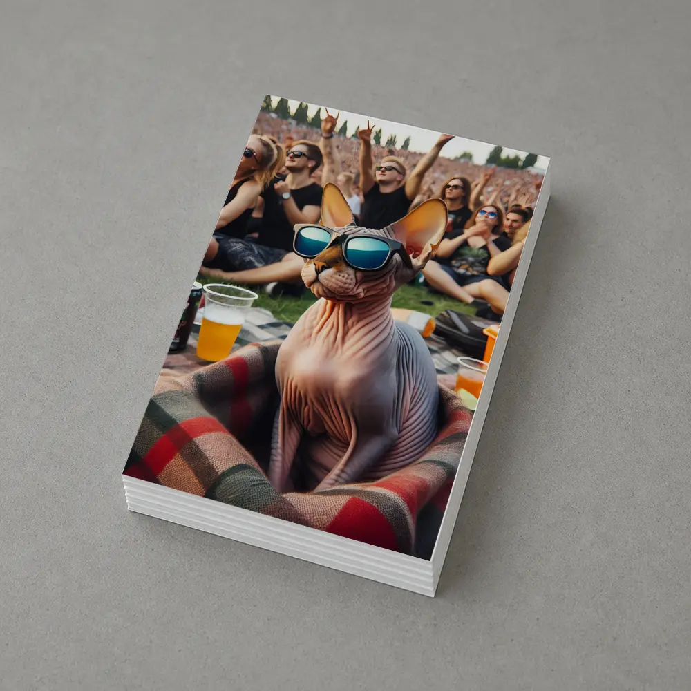 Sphynx Cat Sunglasses Music Festival Crowd – Postcards