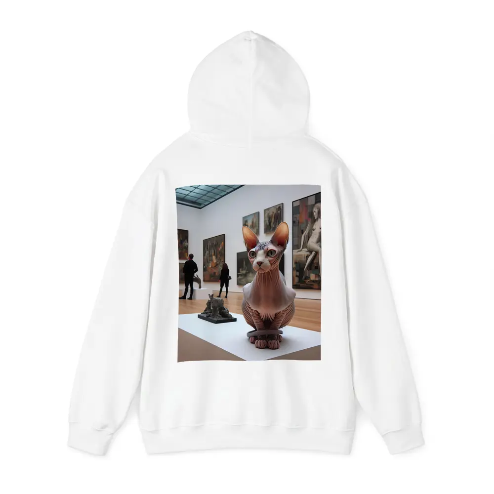 Sphynx Cat Sculpture Inside Art Gallery – Hoodies