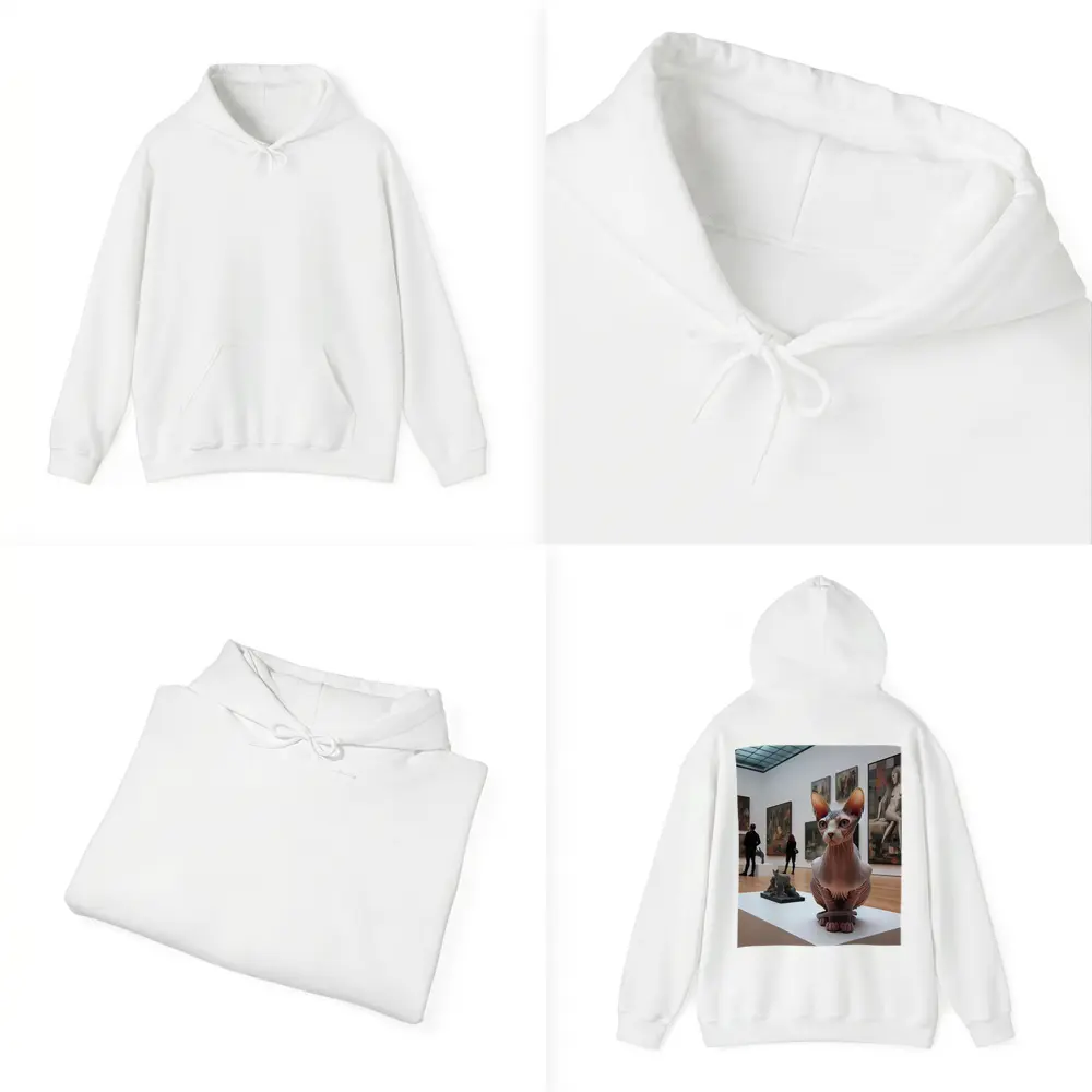 Sphynx Cat Sculpture Inside Art Gallery – Hoodies