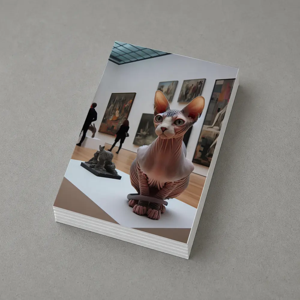 Sphynx Cat Sculpture Inside Art Gallery – Postcards