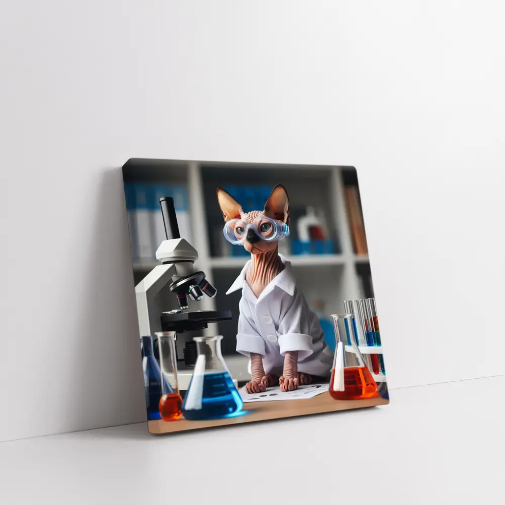 Sphynx Cat Scientist Lab Coat Laboratory – Wall Art