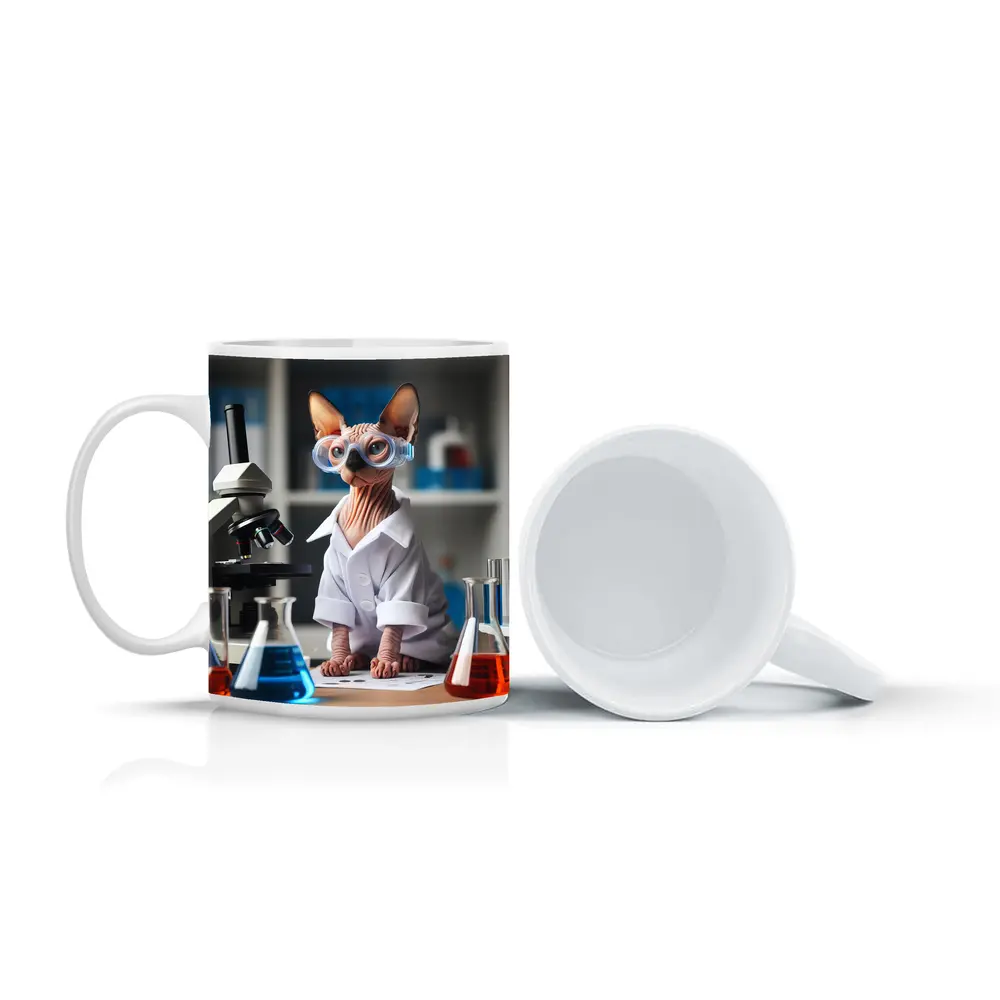 Sphynx Cat Scientist Lab Coat Laboratory – Mugs