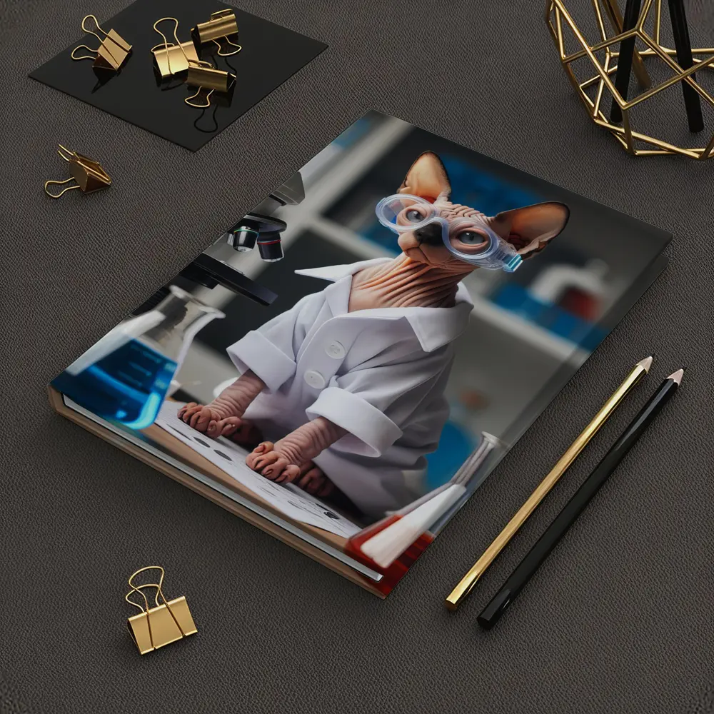 Sphynx Cat Scientist Lab Coat Laboratory – Notebooks