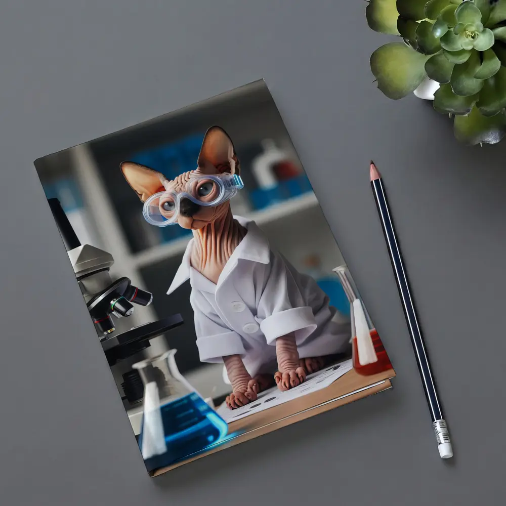 Sphynx Cat Scientist Lab Coat Laboratory – Notebooks