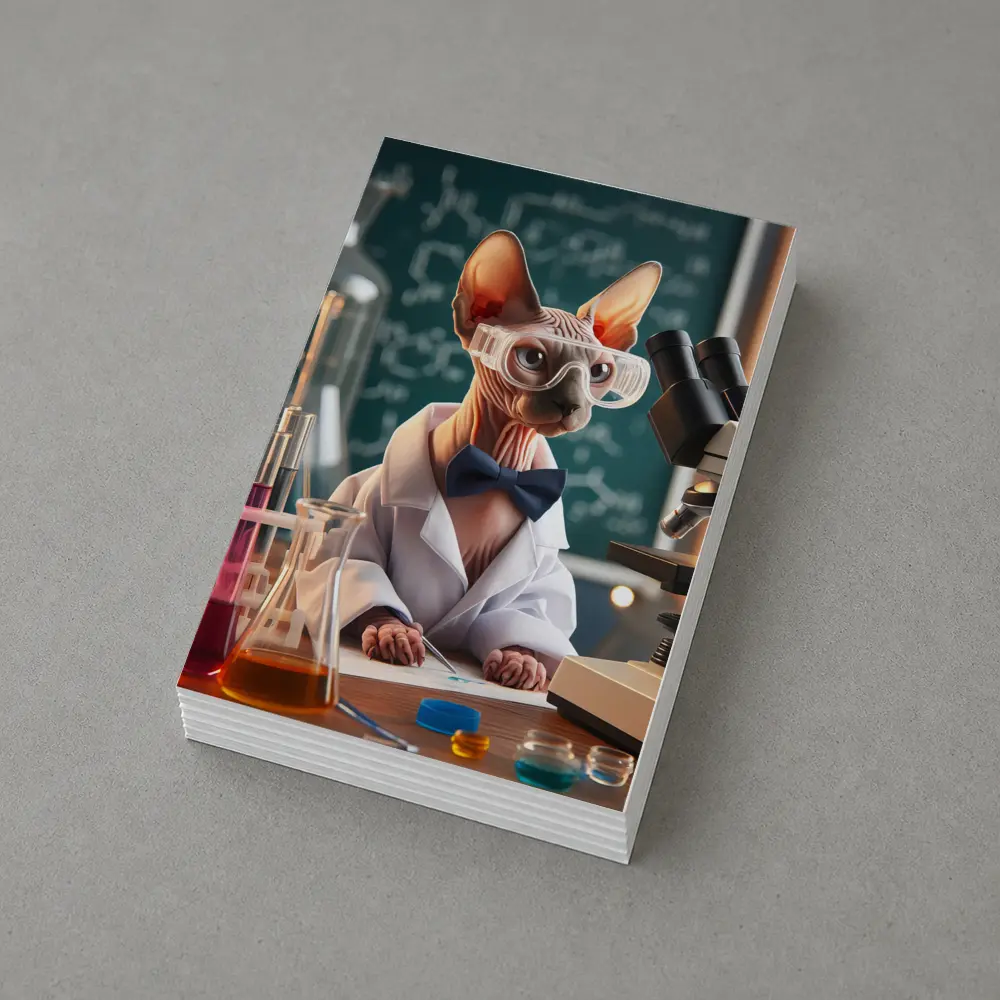 Sphynx Cat Scientist Laboratory Funny Portrait – Postcards
