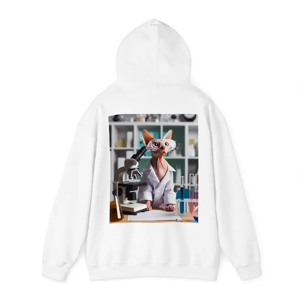 Sphynx Cat Scientist Laboratory Microscope Art – Hoodies