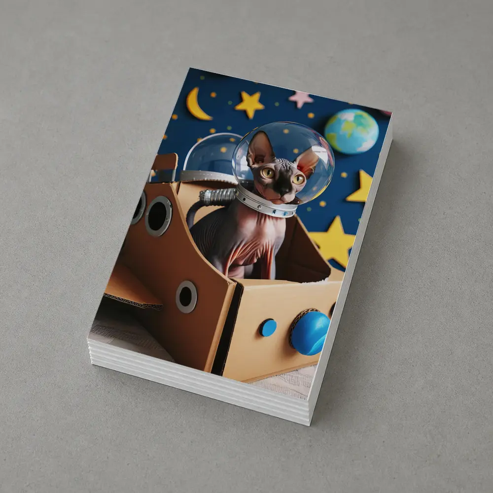 Sphynx Cat Astronaut Cardboard Rocket Space – Postcards