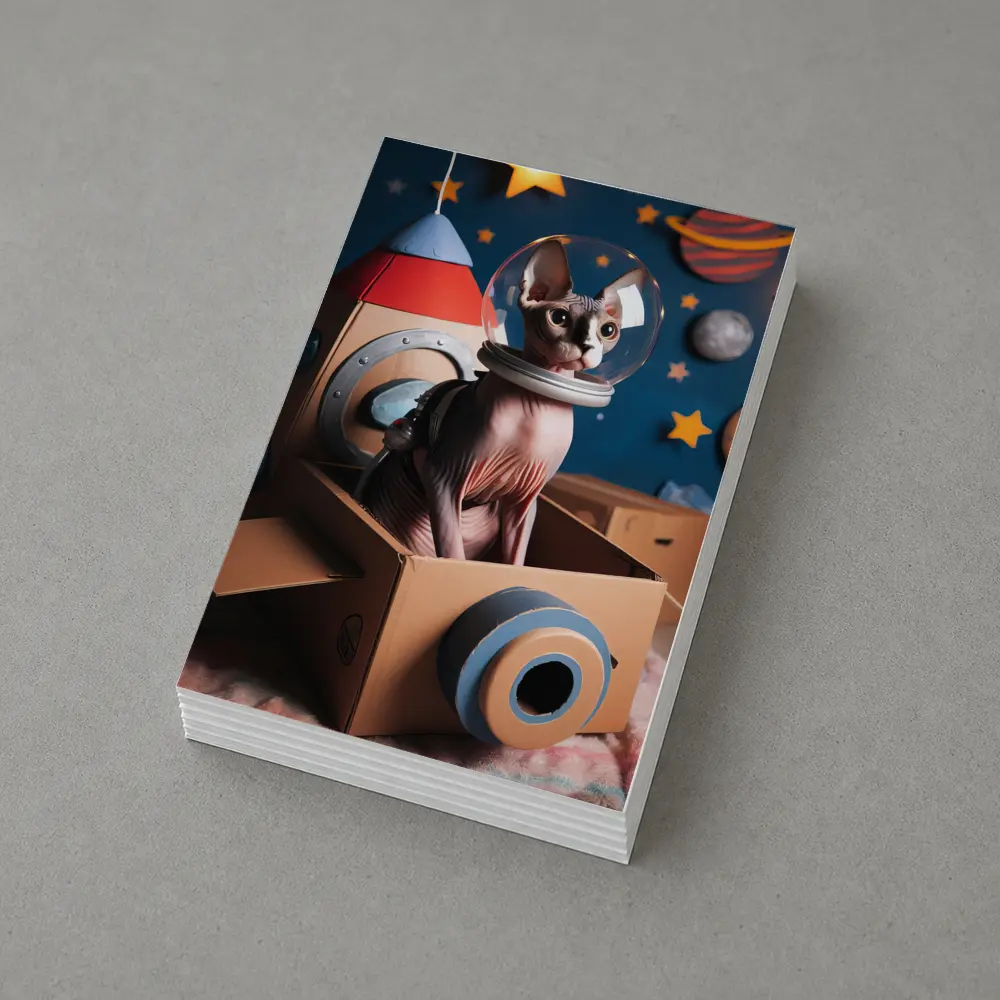 Sphynx Cat Astronaut Cardboard Rocket Space – Postcards