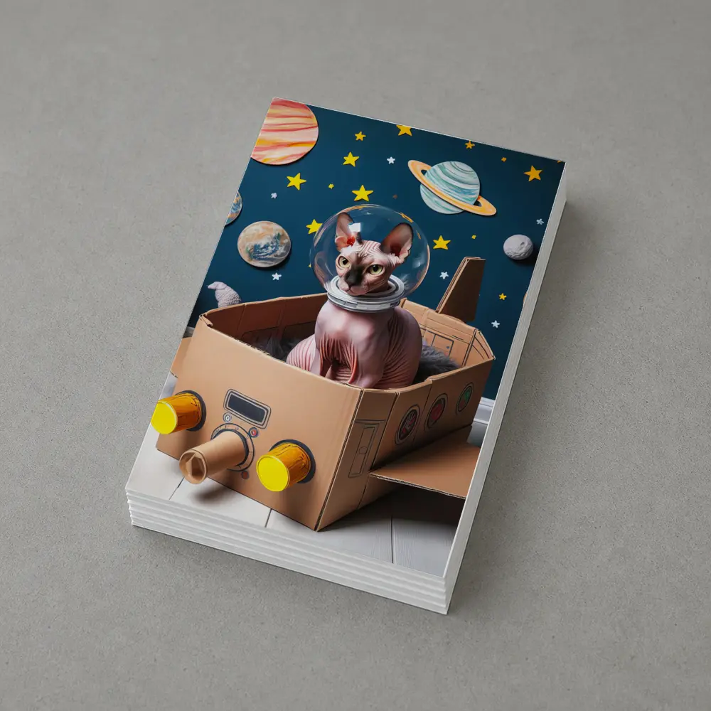 Sphynx Cat Astronaut Cardboard Rocket Space – Postcards