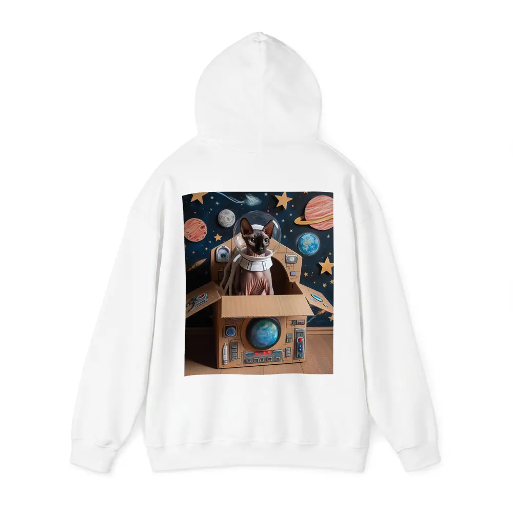 Sphynx Cat Astronaut Cardboard Spaceship Space – Hoodies