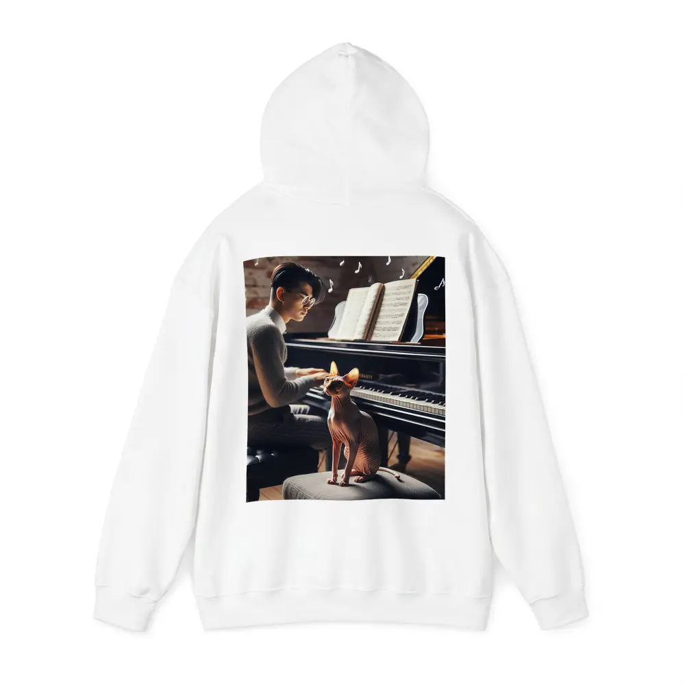Sphynx Cat Listening To Piano Music – Hoodies