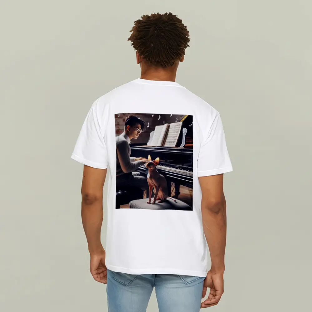 Sphynx Cat Listening To Piano Music – T-Shirts