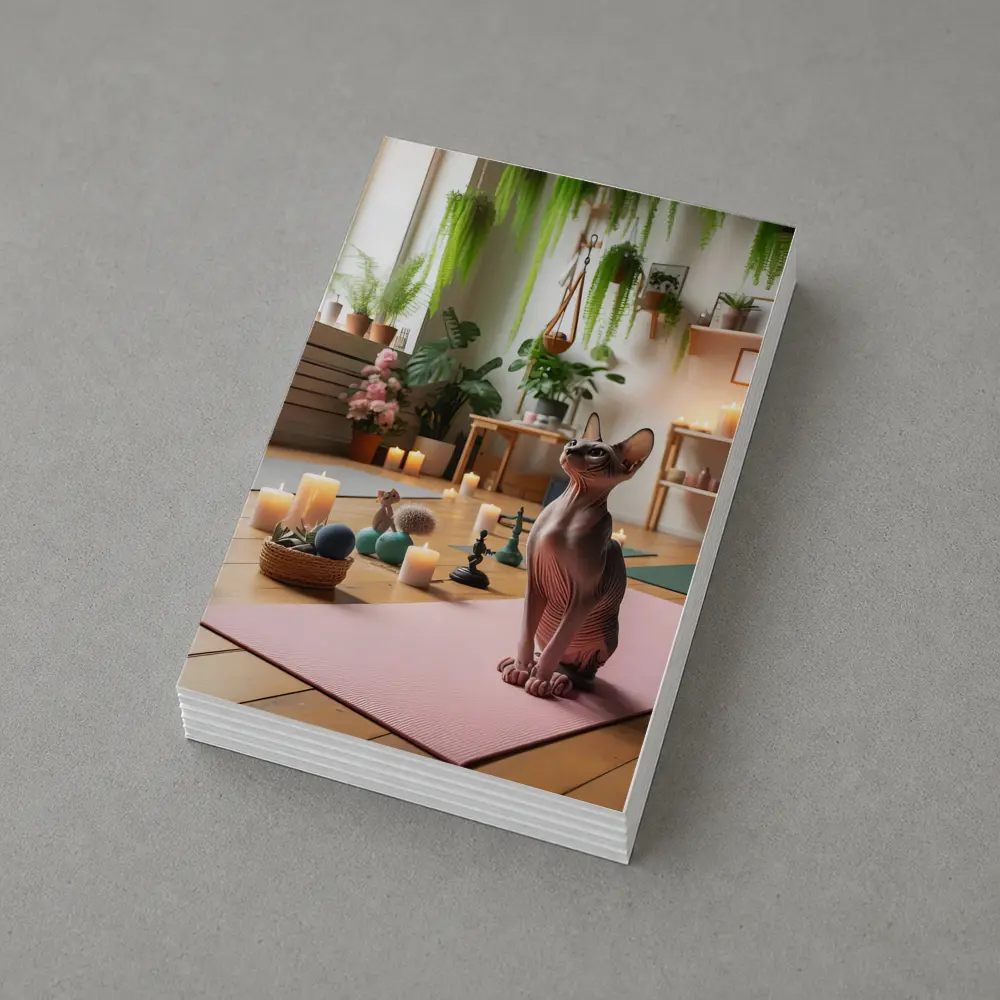 Sphynx Cat Sitting on Pink Yoga Mat – Postcards
