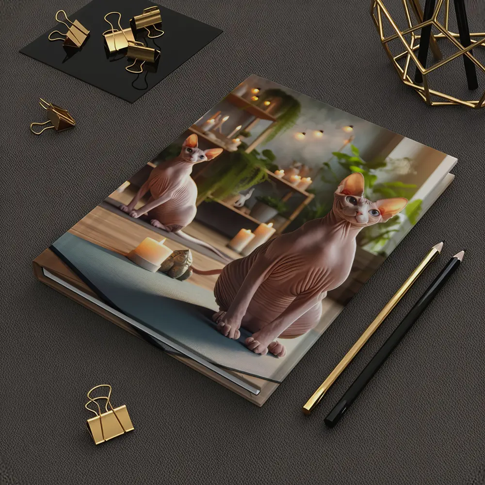 Sphynx Cats Relaxing in Cozy Yoga Studio – Notebooks