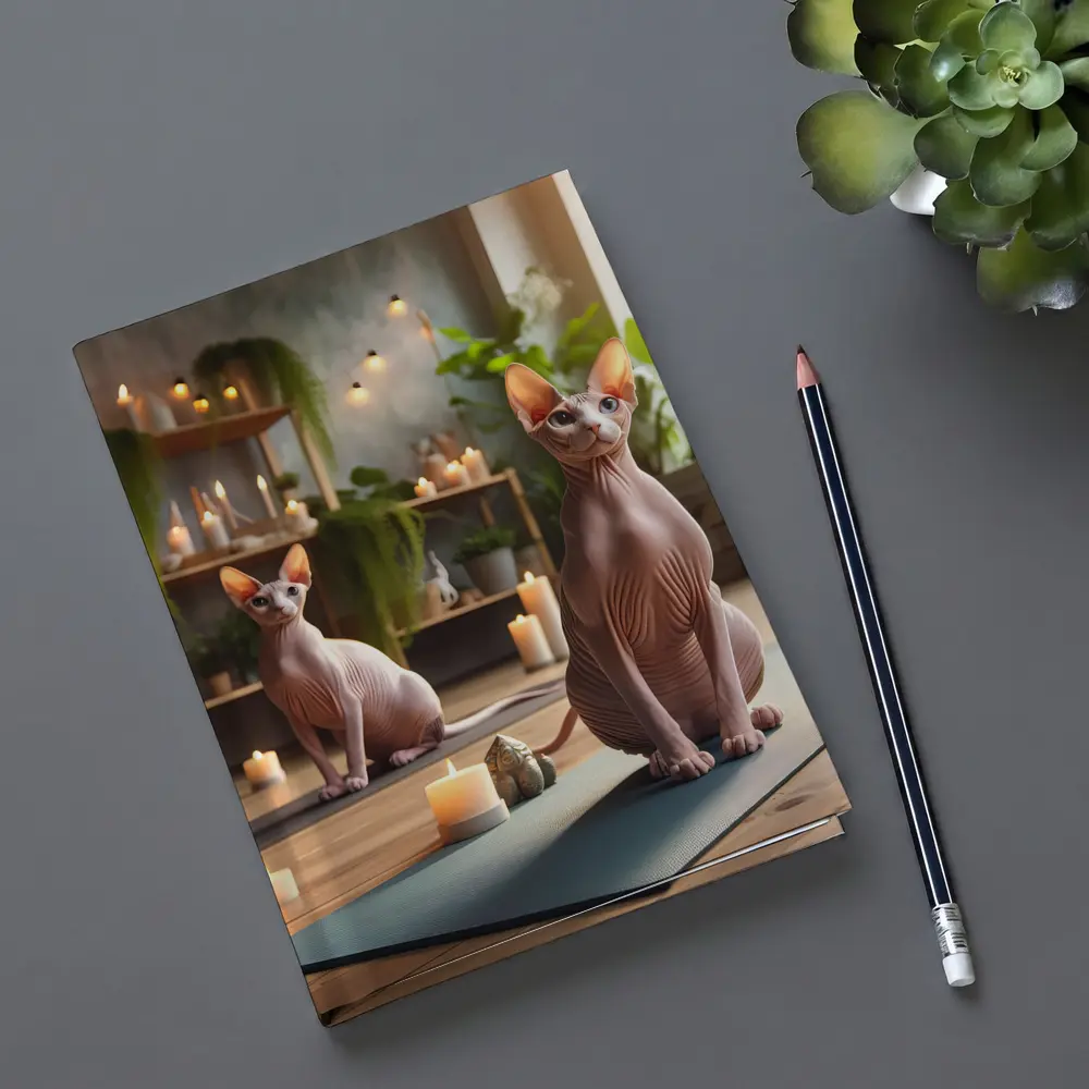 Sphynx Cats Relaxing in Cozy Yoga Studio – Notebooks
