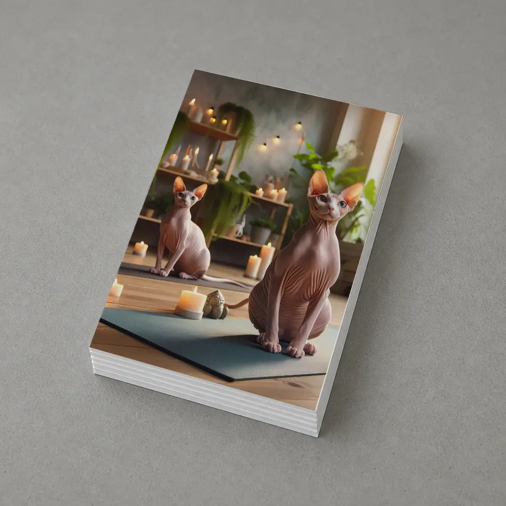 Sphynx Cats Relaxing in Cozy Yoga Studio – Postcards