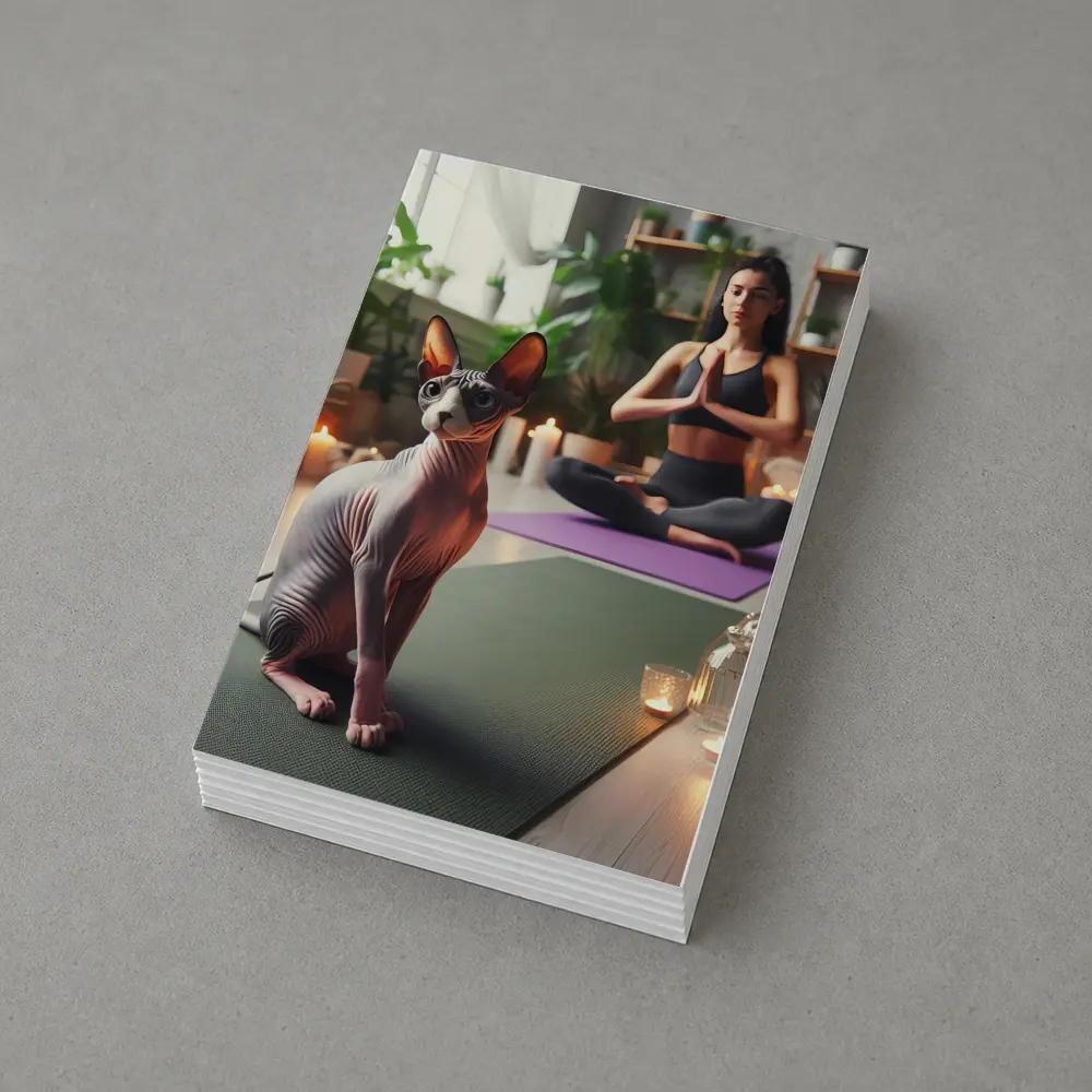 Sphynx Cat Sitting on Yoga Mat – Postcards