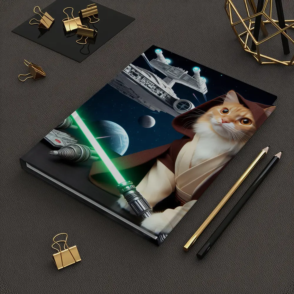 Orange Cat Jedi Lightsaber Space Battle – Notebooks