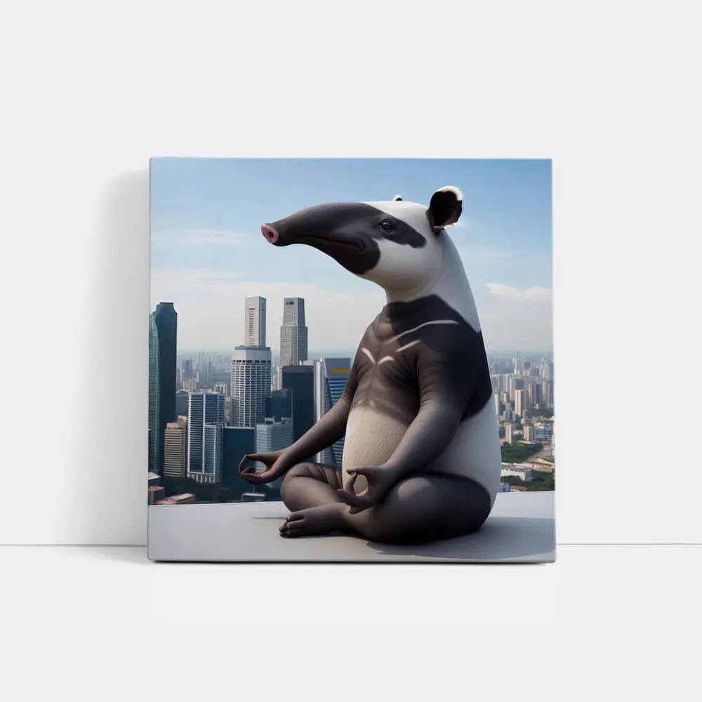 Anteater Meditating Above City Skyline – Wall Art