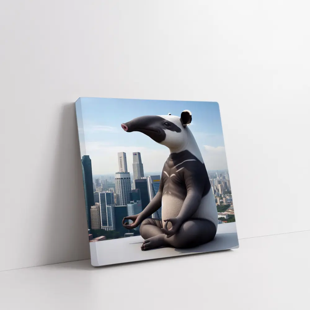 Anteater Meditating Above City Skyline – Wall Art