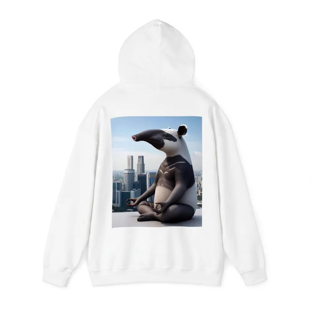 Anteater Meditating Above City Skyline – Hoodies