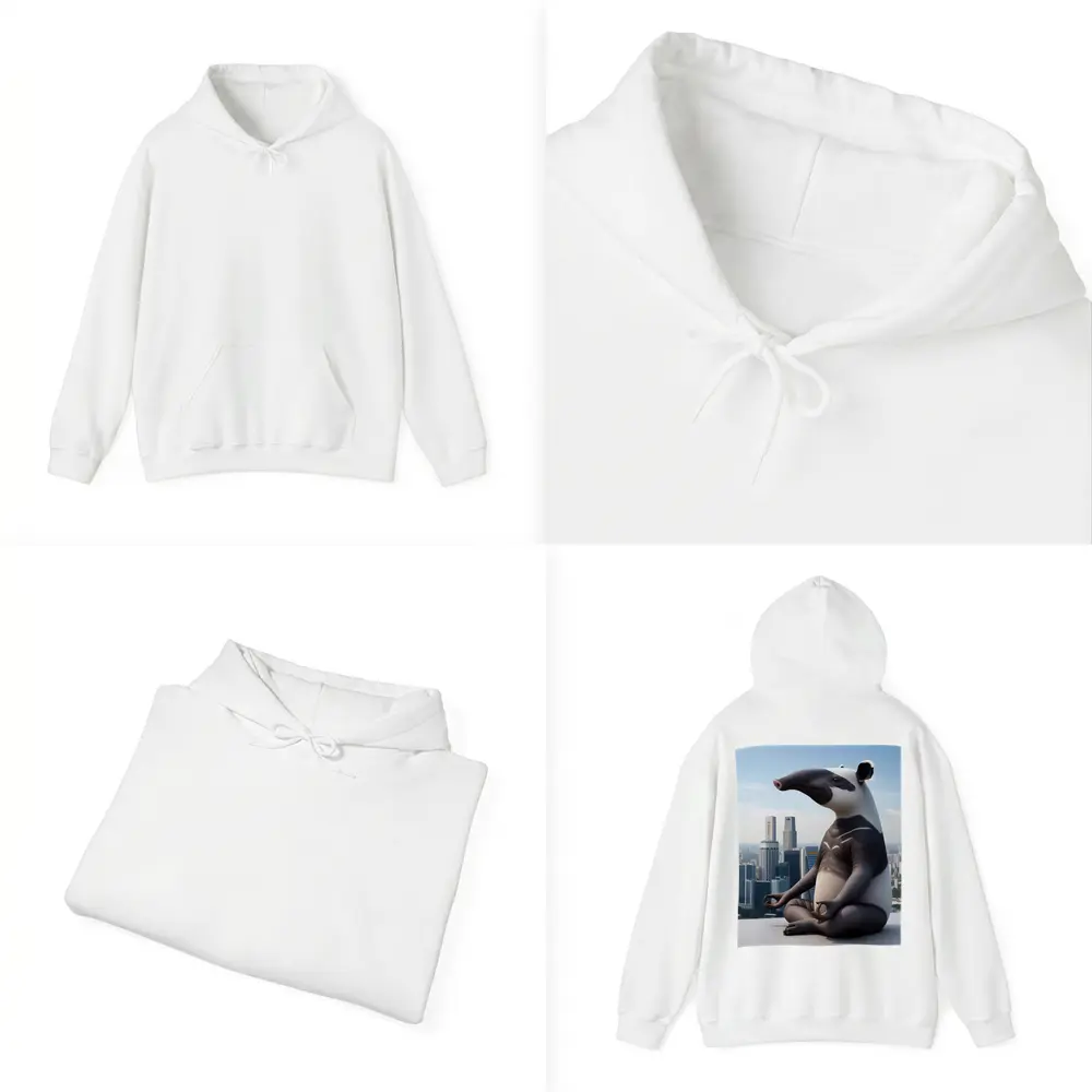 Anteater Meditating Above City Skyline – Hoodies