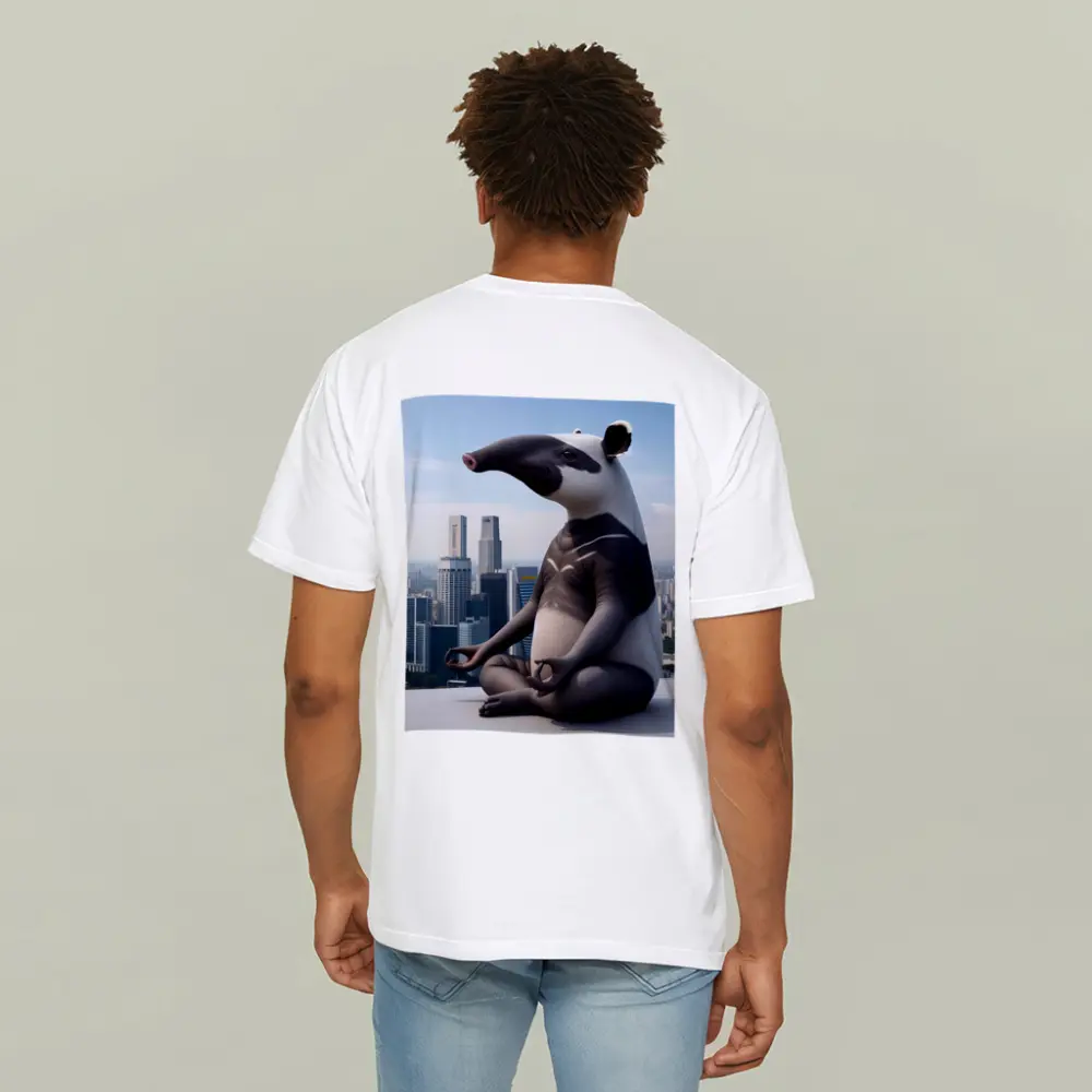 Anteater Meditating Above City Skyline – T-Shirts