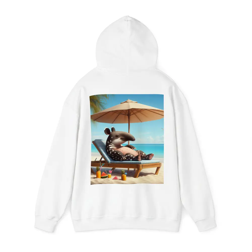 Tapir Relaxing On Tropical Beach Chair – Hoodies