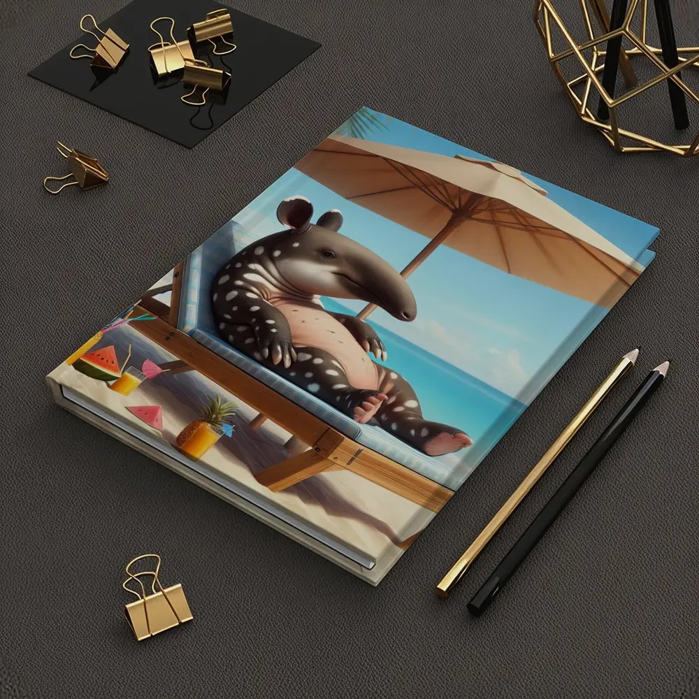 Tapir Relaxing On Tropical Beach Chair – Notebooks
