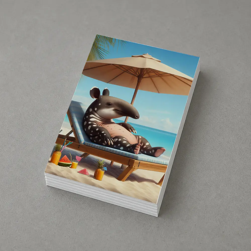 Tapir Relaxing On Tropical Beach Chair – Postcards