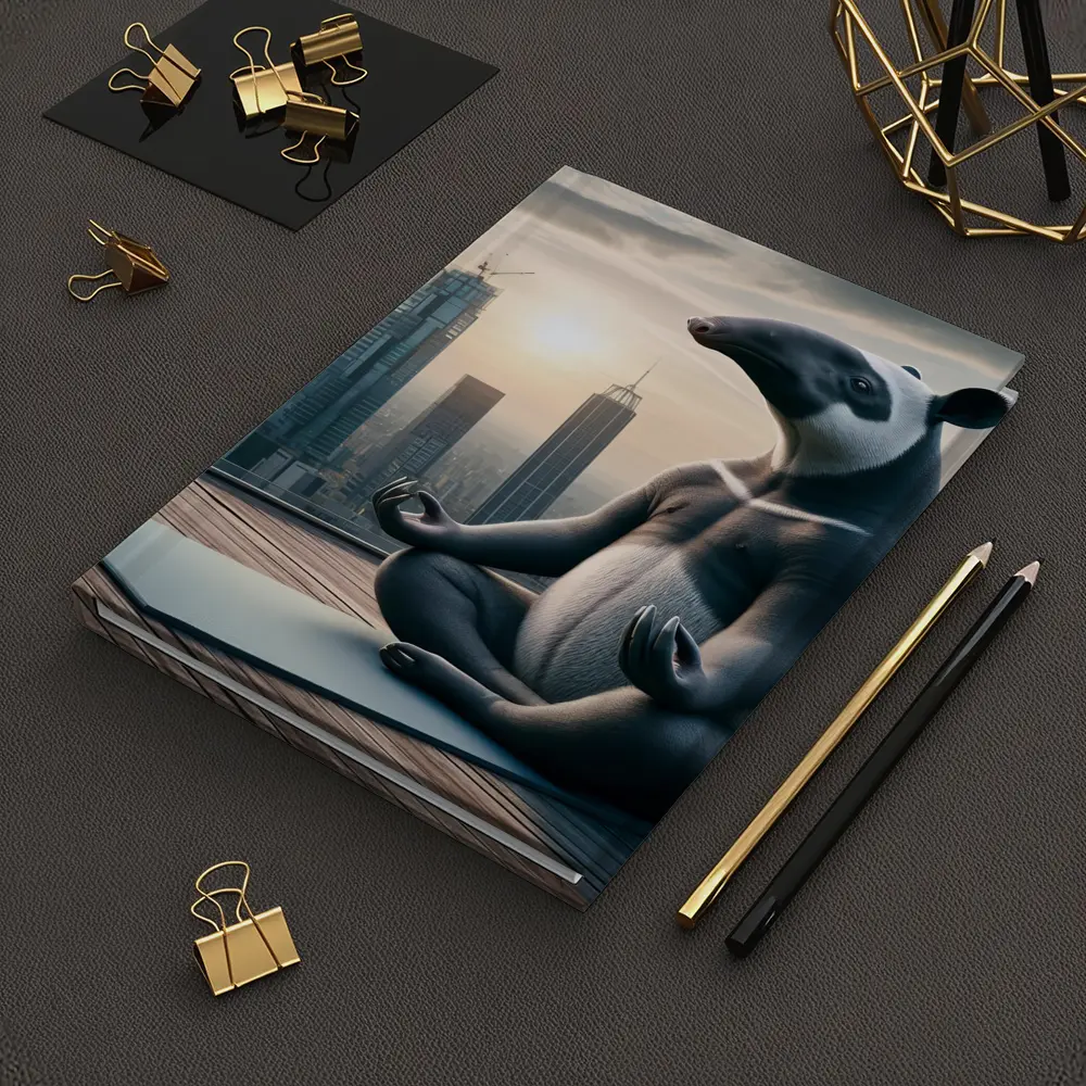 Tapir Meditating Yoga City Skyline – Notebooks