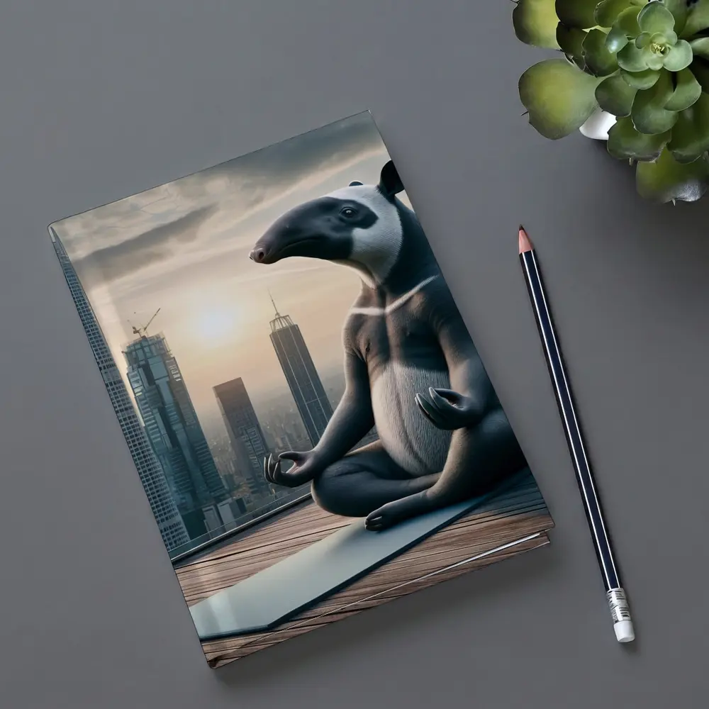 Tapir Meditating Yoga City Skyline – Notebooks