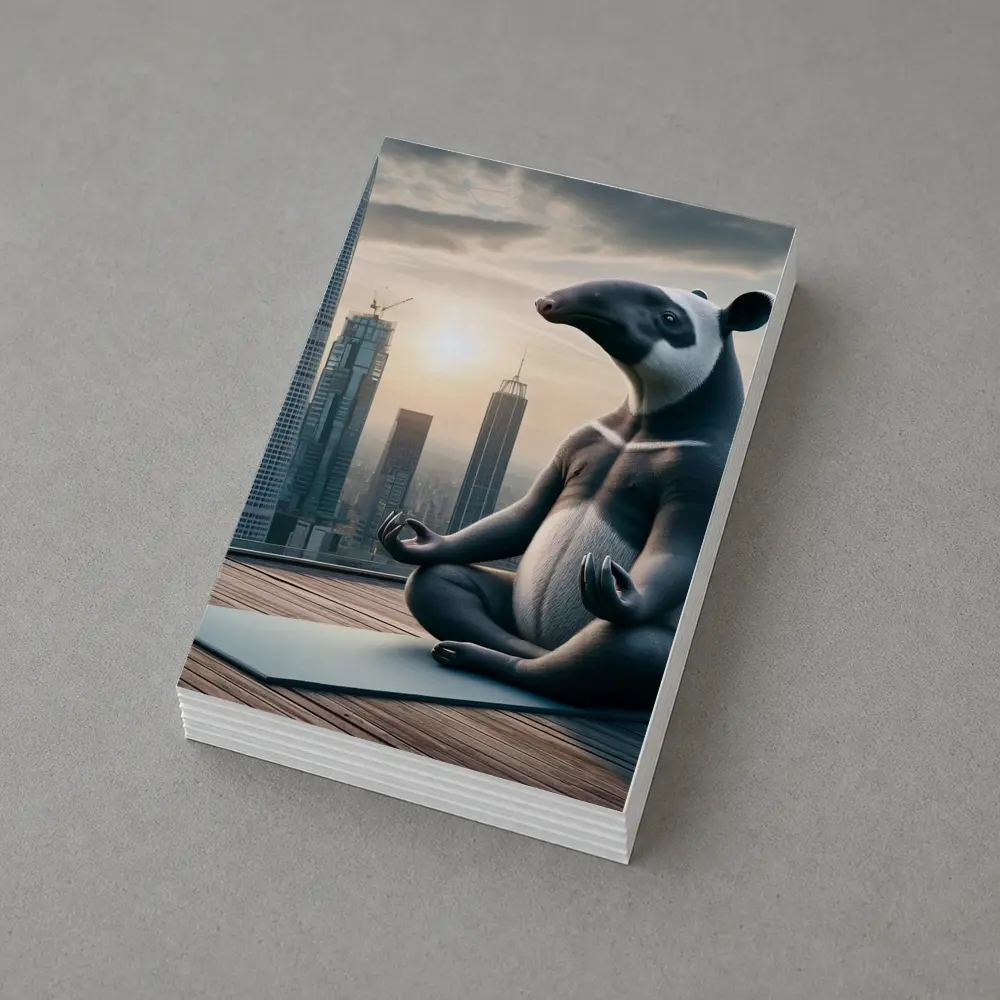 Tapir Meditating Yoga City Skyline – Postcards