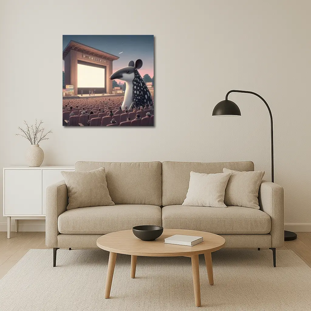Giant Tapir Watching Outdoor Cinema Night – Wall Art