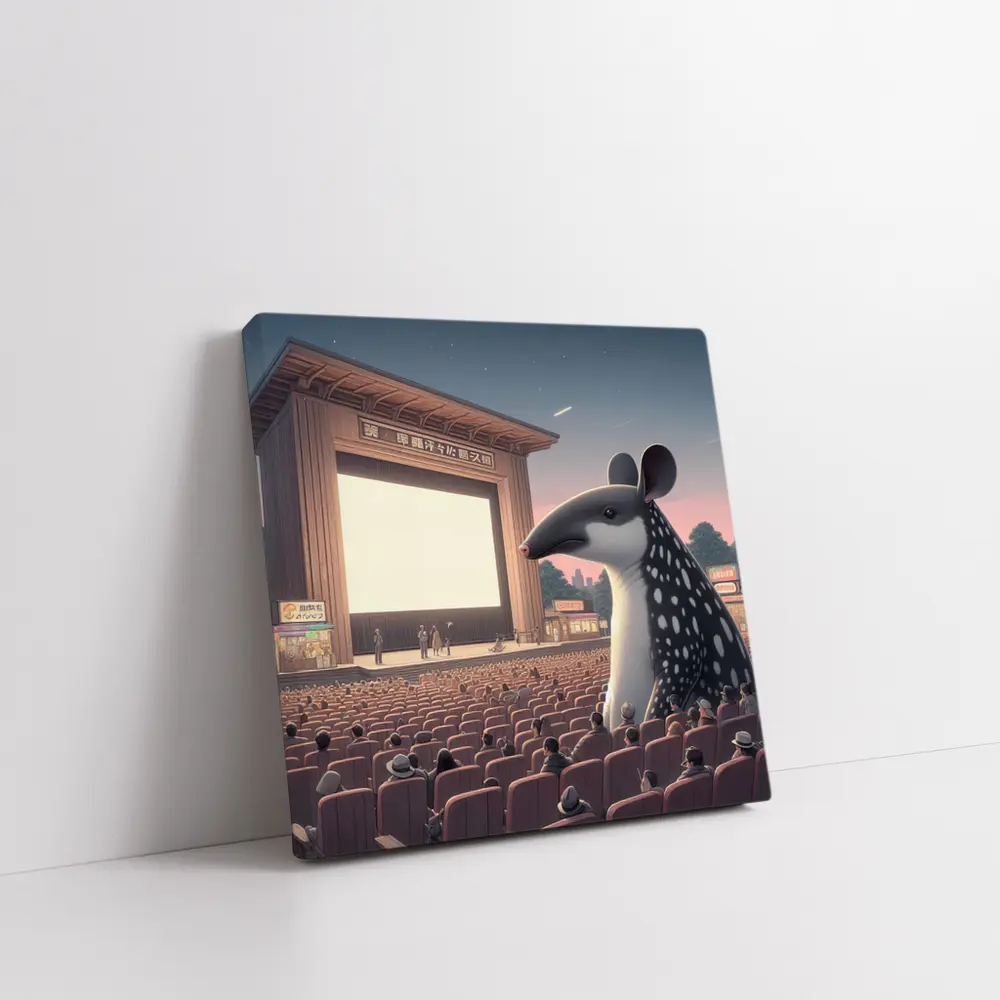 Giant Tapir Watching Outdoor Cinema Night – Wall Art