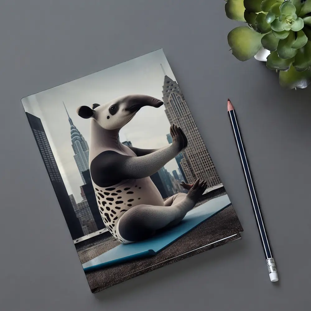 Tapir Doing Yoga City Skyline – Notebooks