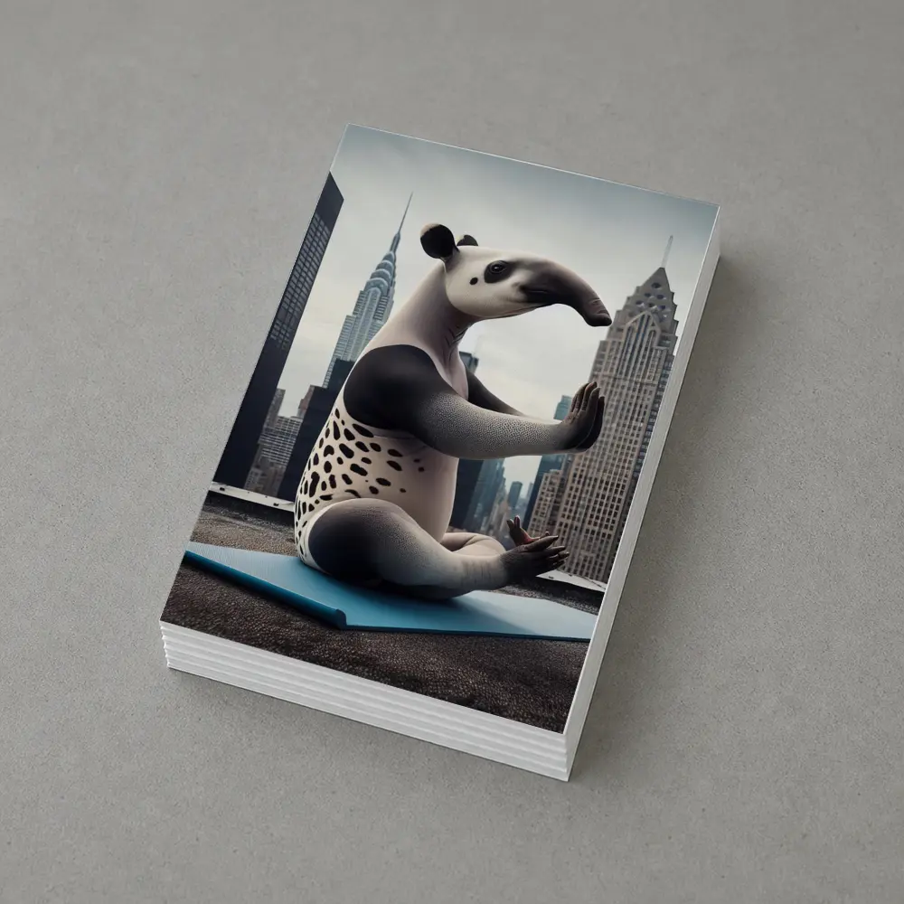 Tapir Doing Yoga City Skyline – Postcards