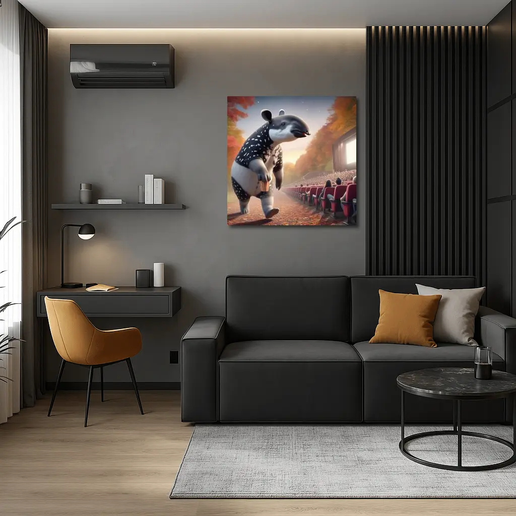 Tapir With Popcorn At Outdoor Cinema – Wall Art