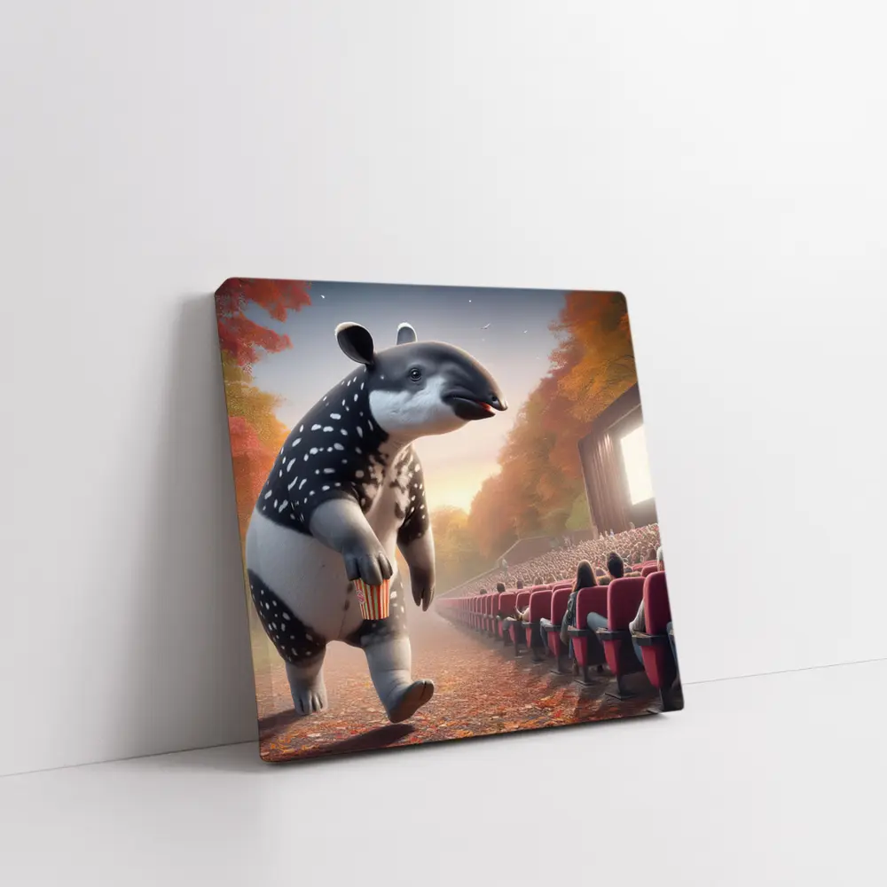 Tapir With Popcorn At Outdoor Cinema – Wall Art