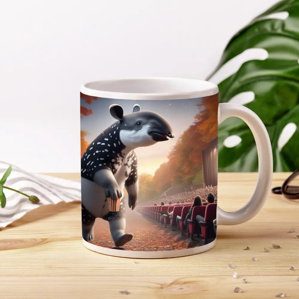 Tapir With Popcorn At Outdoor Cinema – Mugs