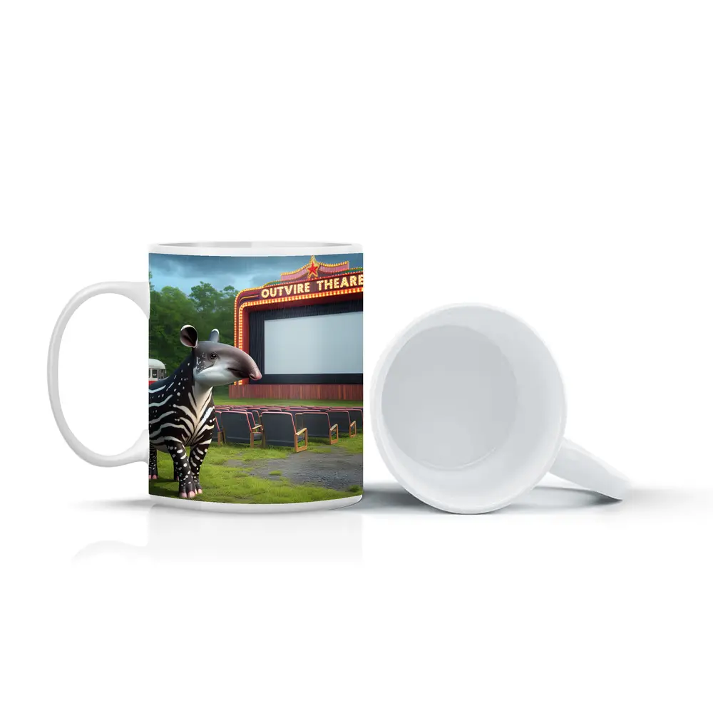 Baby Tapir At Rainy Outdoor Movie Theatre – Mugs