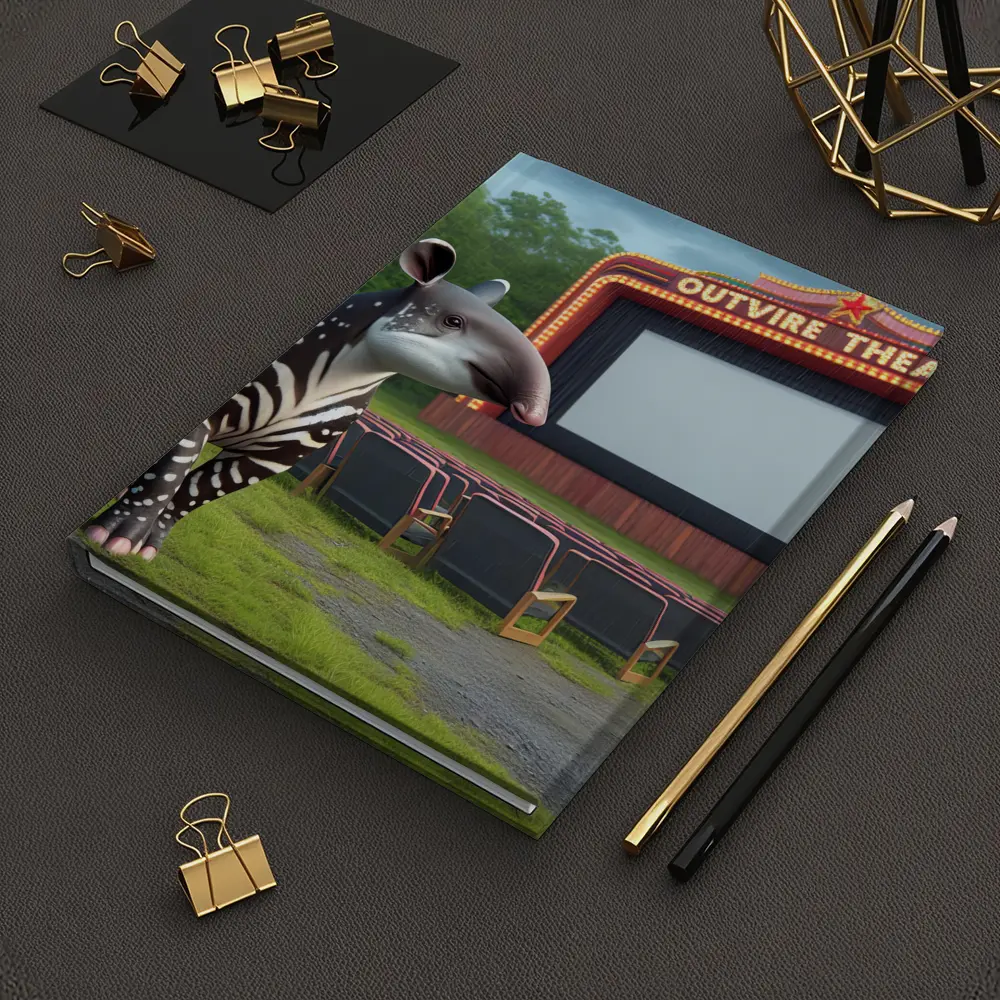 Baby Tapir At Rainy Outdoor Movie Theatre – Notebooks
