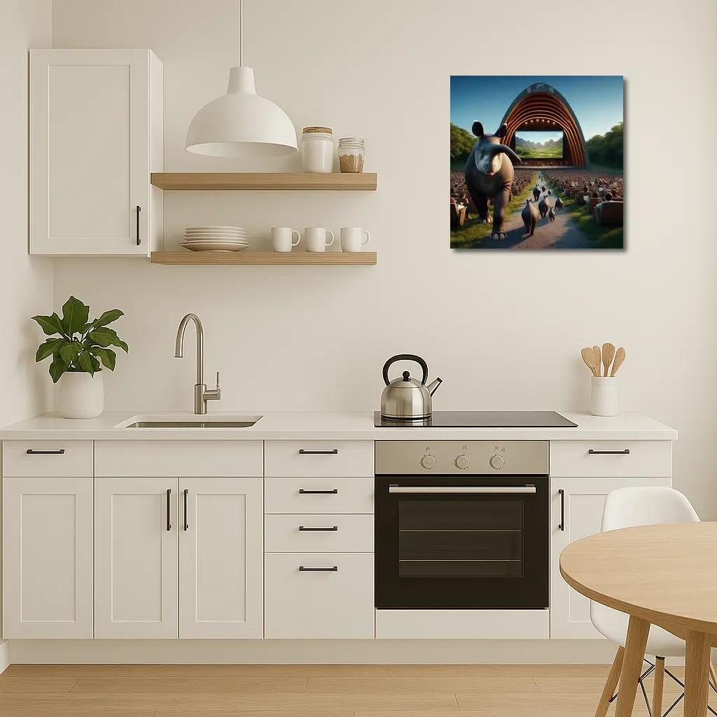 Tapirs Walking Through Outdoor Theater Crowd – Wall Art