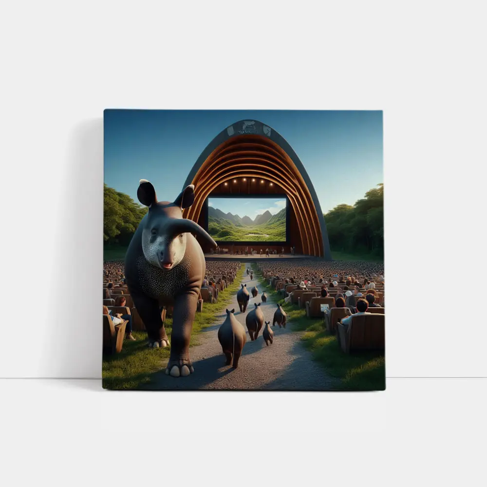 Tapirs Walking Through Outdoor Theater Crowd – Wall Art